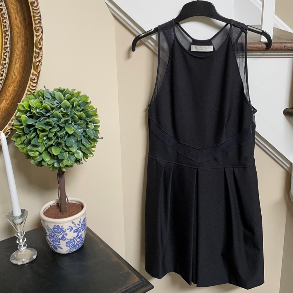 Stella McCartney Black Cocktail Dress Mesh Insert